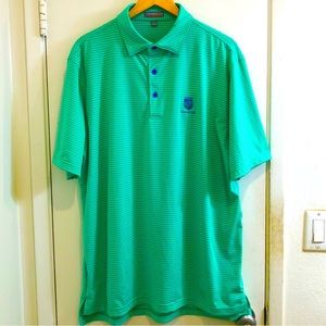 Peter Millar Summer Comfort 3 Button Golf Polo Lightweight Quick Dry Size Large.